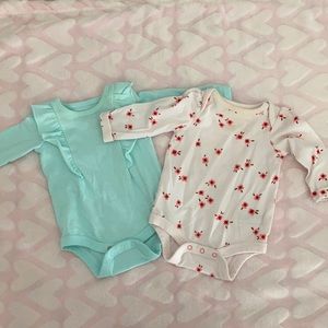 2 cat and jack baby girl long sleeve onesies